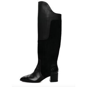 Christian Louboutin Mosaica 55 High Heels Boots Suede Leather Black 36.5
